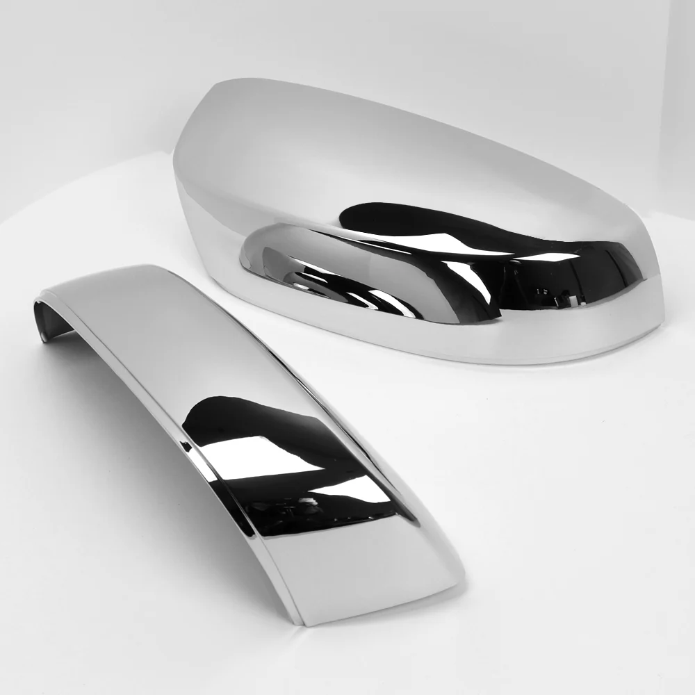 Side View Top Half Mirror Covers Cap For 2007 - 2013 Chevrolet Silverado Tahoe / GMC Sierra -Chrome ABS - Image 2