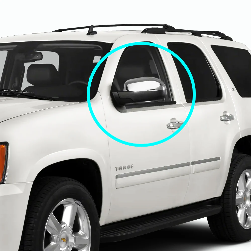 Side View Top Half Mirror Covers Cap For 2007 - 2013 Chevrolet Silverado Suburban Tahoe Avalanche / GMC Yukon Sierra -Chrome ABS - Image 8