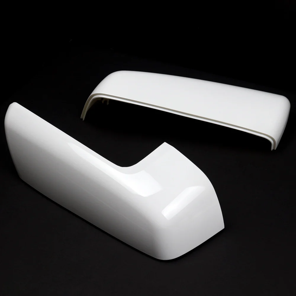 For 2019 - 2024 Chevrolet Silverado / GMC Sierra Side View Top Half Mirror Covers Cap -White ABS - Image 2