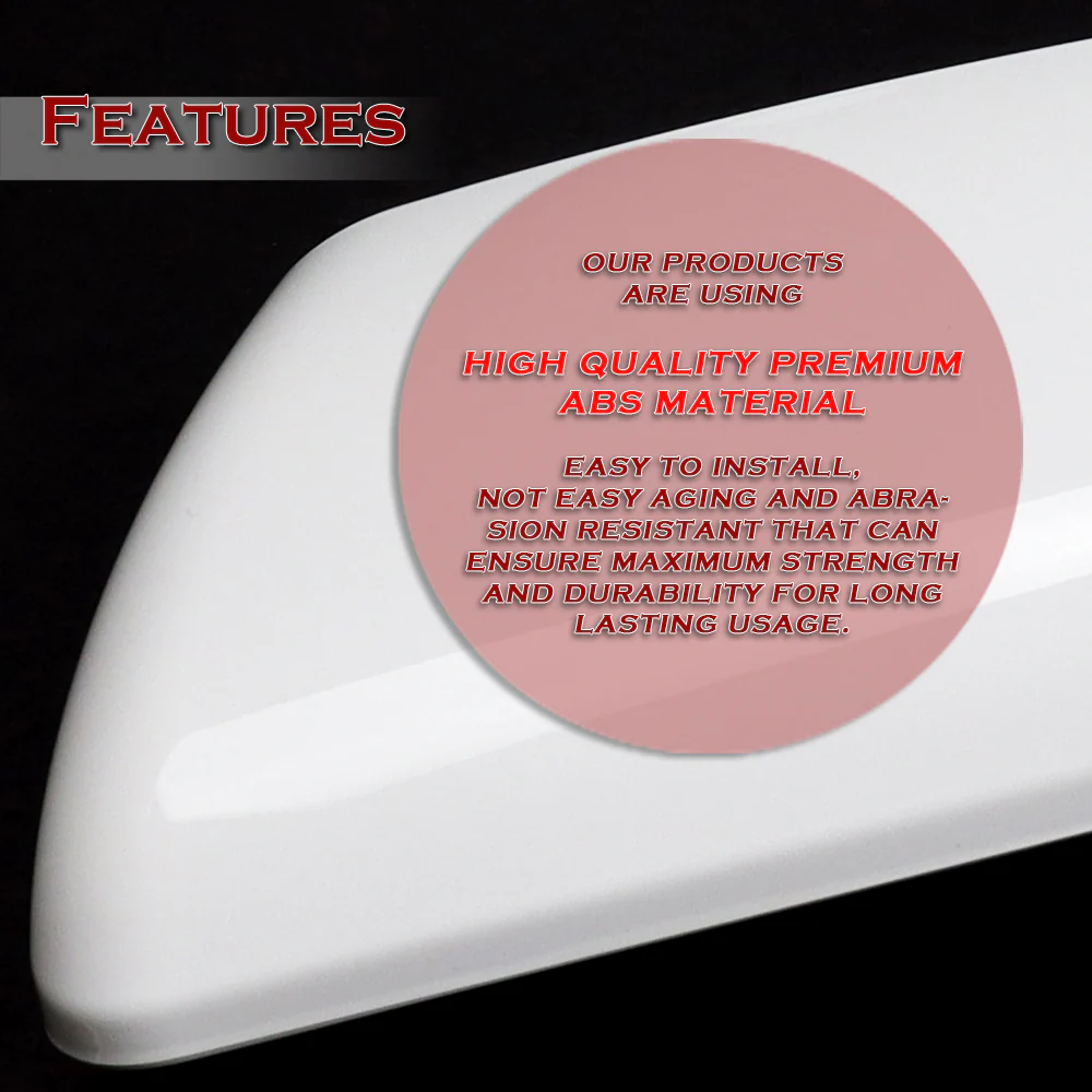 For 2019 - 2024 Chevrolet Silverado / GMC Sierra Side View Top Half Mirror Covers Cap -White ABS - Image 4