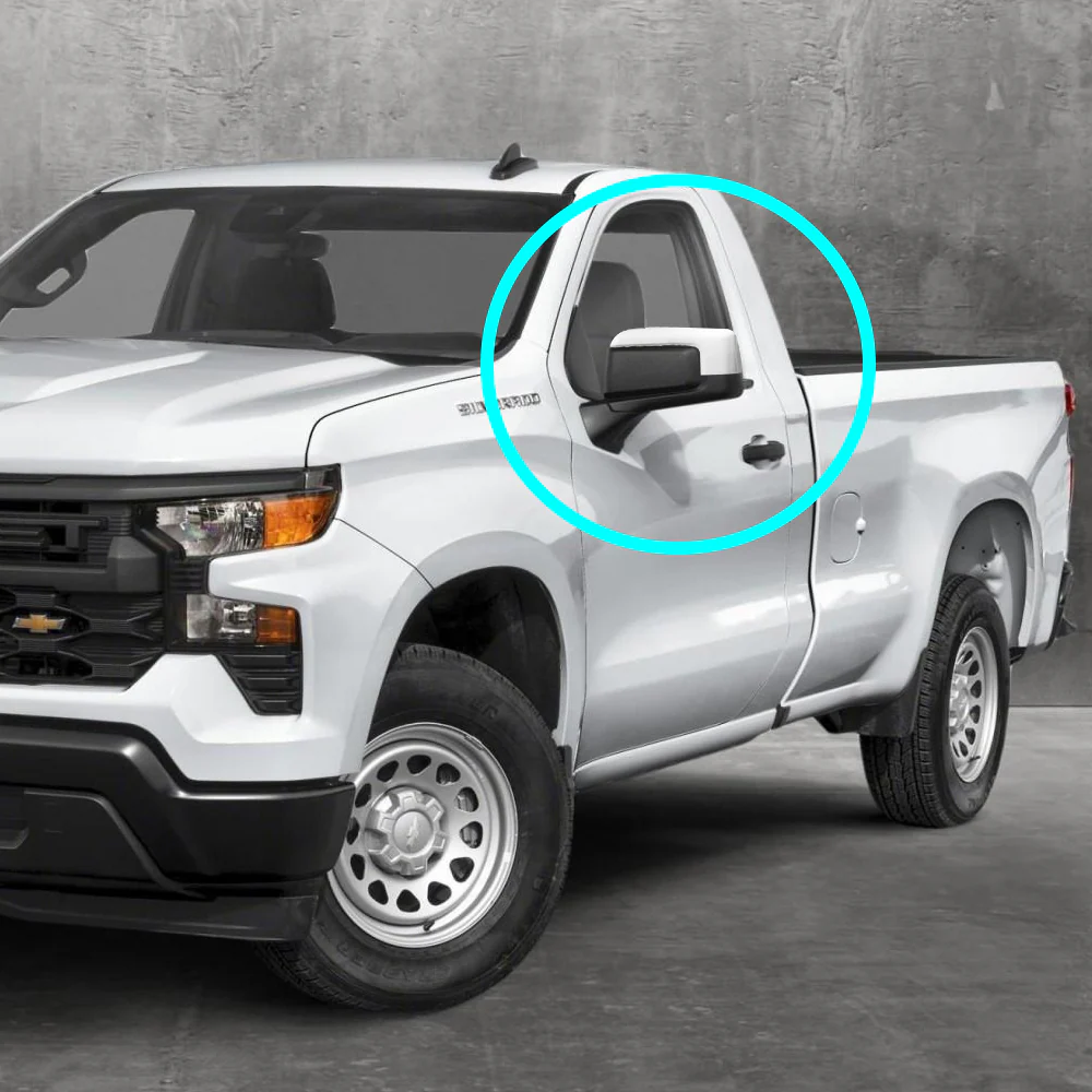 For 2019 - 2024 Chevrolet Silverado / GMC Sierra Side View Top Half Mirror Covers Cap -White ABS - Image 8