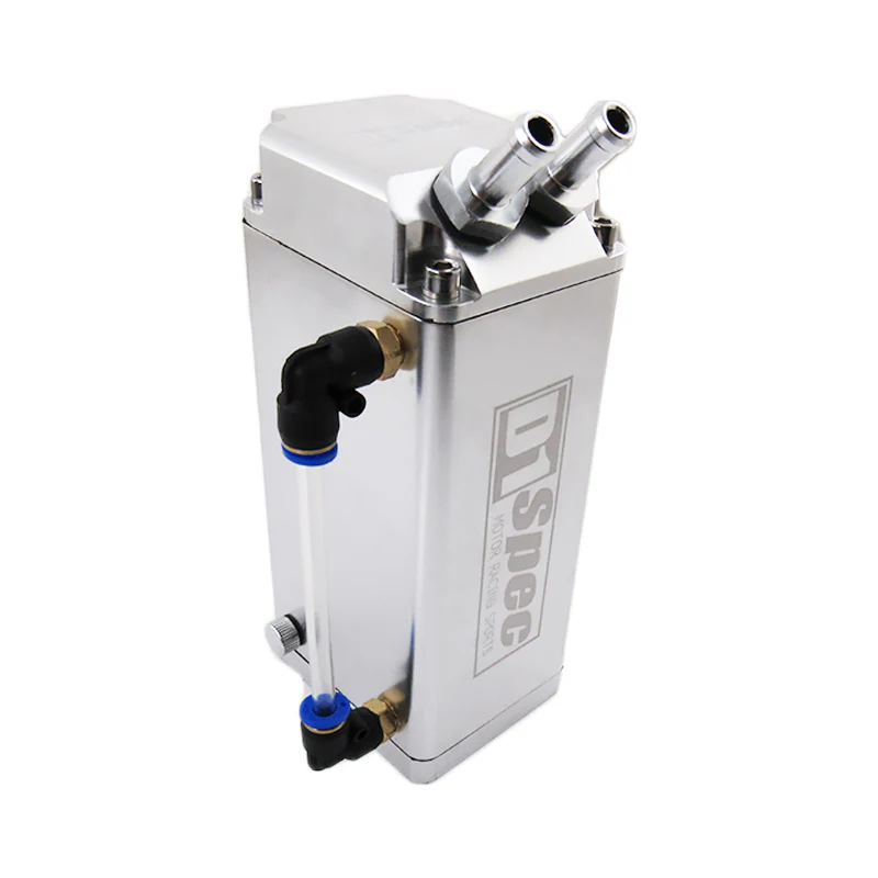 Silver 0.7L 10mm Square Billet Aluminum Engine Oil Catch Tank Can Reservoir D1 SPEC - Image 3