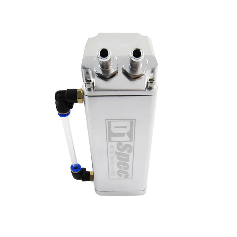 Silver 0.7L 10mm Square Billet Aluminum Engine Oil Catch Tank Can Reservoir D1 SPEC - Image 4