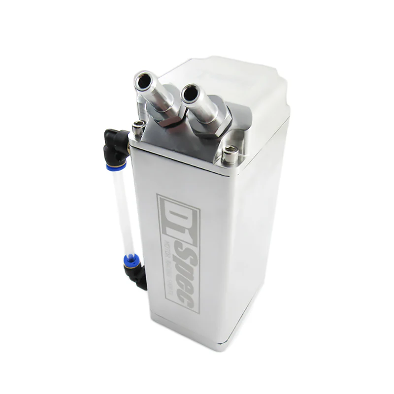 Silver 0.7L 10mm Square Billet Aluminum Engine Oil Catch Tank Can Reservoir D1 SPEC - Image 5