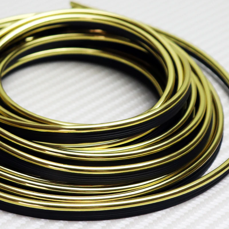 Yellow/Gold 16.4 ft Interior Edge Gap Line Moulding Trim Molding Strip & Rim Protector Set Auto Car Décor - Image 6