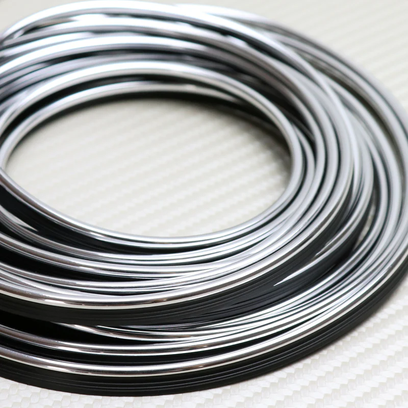 Silver 16.4 ft Interior Edge Gap Line Moulding Trim Molding Strip & Neon Green Rim Protector Set Auto Car Décor - Image 5