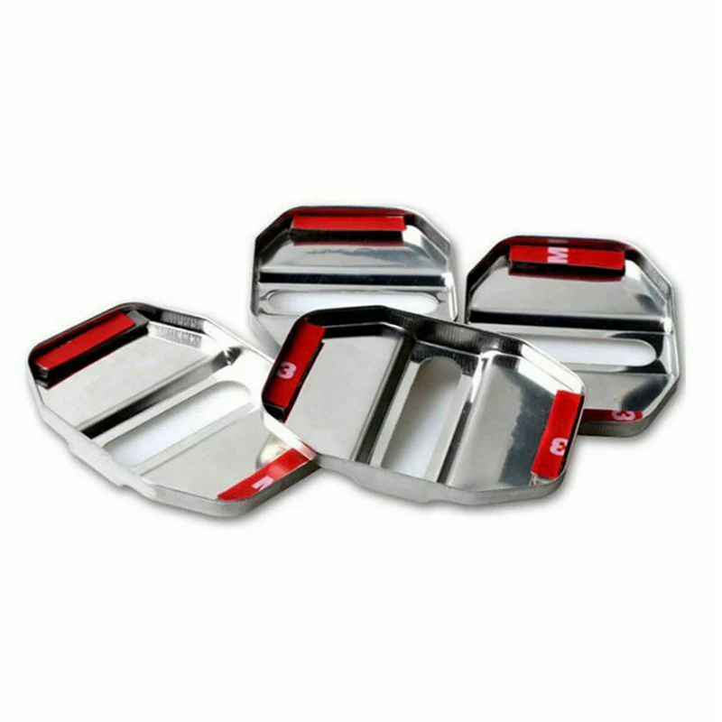 Silver DODGE Stainless Steel Door Lock Door Striker Buckle Lock Protective Cover Set - 4 pcs - Image 3