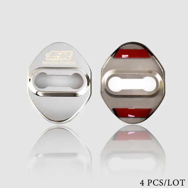 Silver Mugen Stainless Steel Door Lock Door Striker Buckle Lock Protective Cover Set - 4 pcs - Image 3