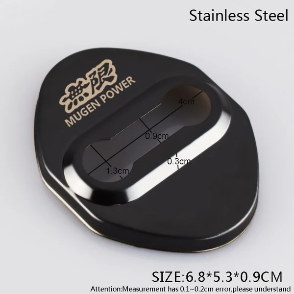 Silver Mugen Stainless Steel Door Lock Door Striker Buckle Lock Protective Cover Set - 4 pcs - Image 4