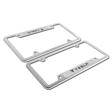 Silver Stainless Steel License Plate Frame NEW for Tesla 2PCS New - Image 6