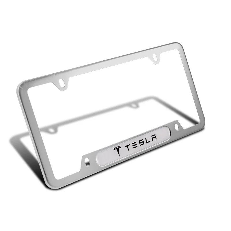 Silver Stainless Steel License Plate Frame NEW for Tesla 2PCS New - Image 7