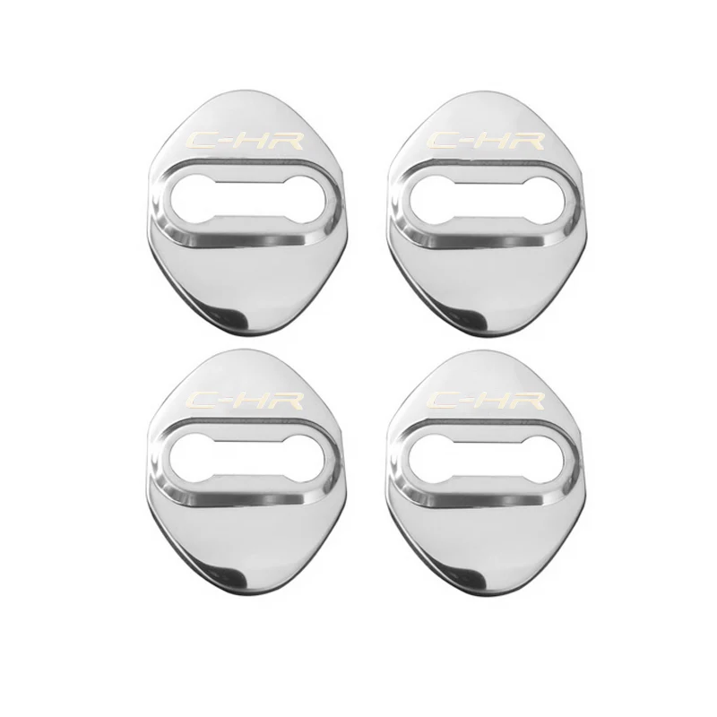 Silver Toyota C-HR 2016-2019 Stainless Steel Door Lock Door Striker Protective Cover Set - 4 pcs - Image 5