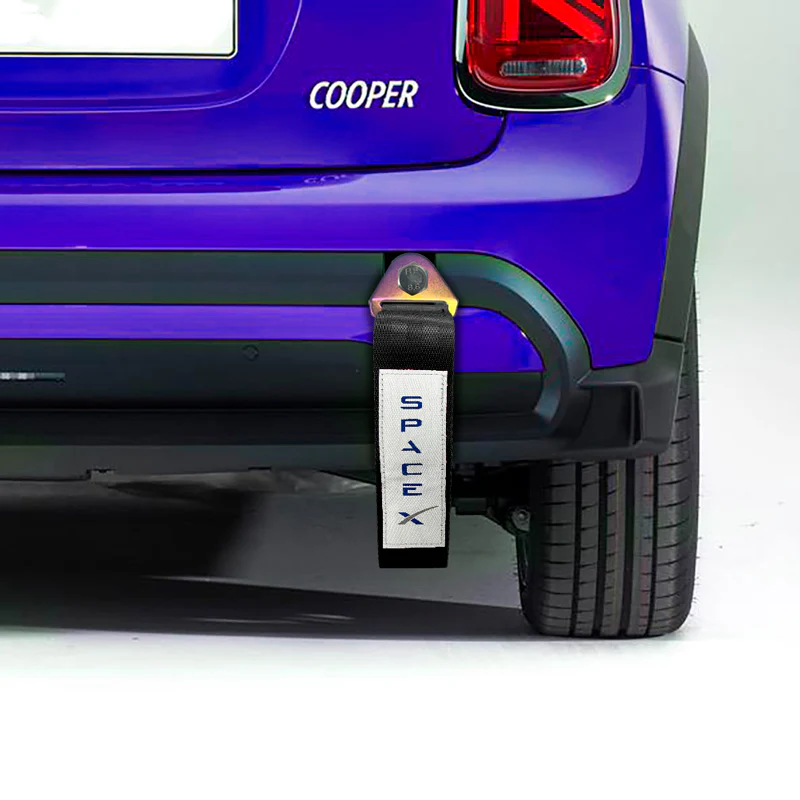 SpaceX RACING Drift Rally Sports NEO CHROME HIGH STRENGTH Tow Strap for Front / Rear Bumper - Image 4