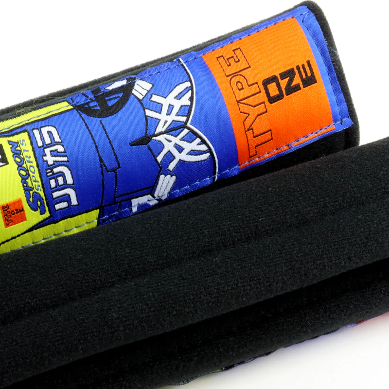 JDM Spoon Sports Type One Black & Blue Soft Cotton Embroidery Seat Belt Cover Shoulder Pads New 2PCS - Image 9