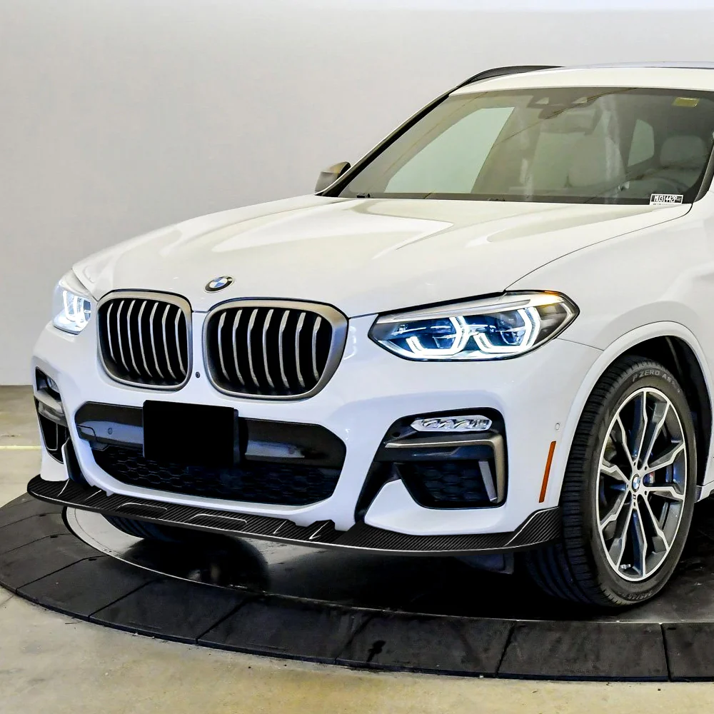Sport-Style For 2018-2021 BMW X3 X4 G01 G02 M-Sport Front Bumper Body Splitter Spoiler Lip 3PCS -Real Carbon Fiber - Image 5