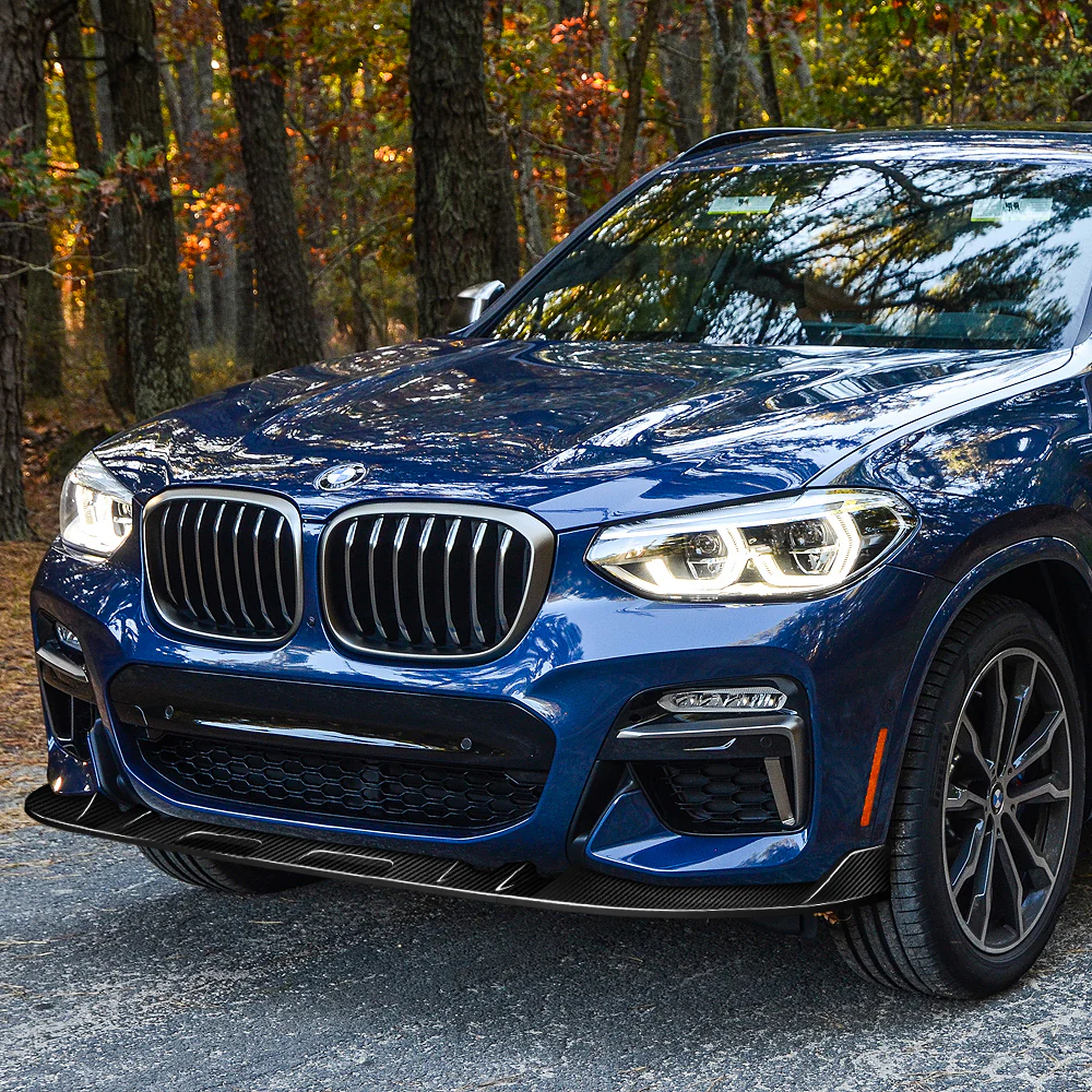 Sport-Style For 2018-2021 BMW X3 X4 G01 G02 M-Sport Front Bumper Body Splitter Spoiler Lip 3PCS -Real Carbon Fiber - Image 8