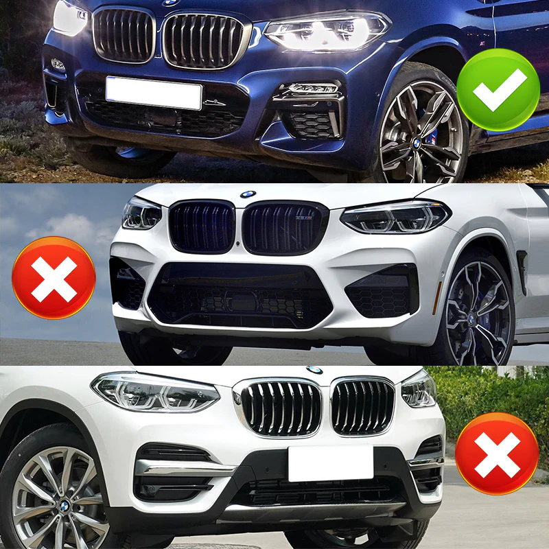 For 2018-2021 BMW X3 X4 G01 G02 M-Sport Carbon Look Front Bumper Body Splitter Spoiler Lip 3PCS - Image 6