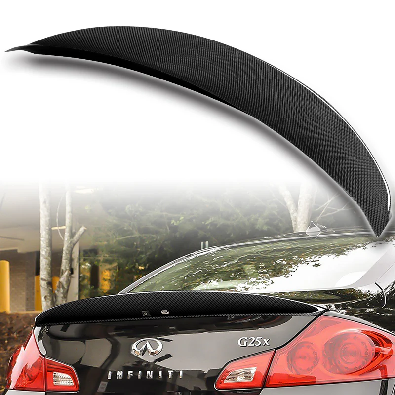 Sport-Style Rear Trunk Lip Spoiler Wing For 2007-2013 Infiniti G25 G37 4-DR / Sedan -Real Carbon Fiber - Image 5