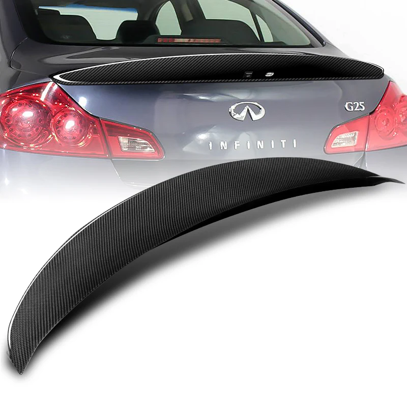 Sport-Style Rear Trunk Lip Spoiler Wing For 2007-2013 Infiniti G25 G37 4-DR / Sedan -Real Carbon Fiber - Image 6
