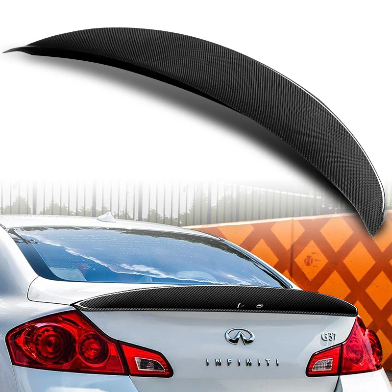 Sport-Style Rear Trunk Lip Spoiler Wing For 2007-2013 Infiniti G25 G37 4-DR / Sedan -Real Carbon Fiber - Image 7