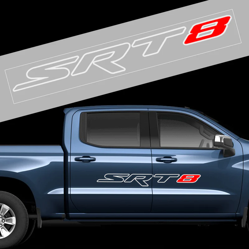 SRT-8 Windshield Rear Window Bumper Banner Side Outline Vinyl Decal Sticker - Image 3