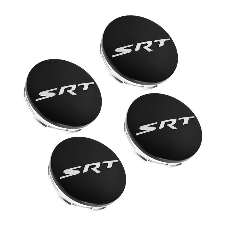 BLACK DODGE CHARGER CHALLENGER DURANGO JEEP GRAND CEROKEE SRT SATIN CENTER WHEEL CAPS - Image 3