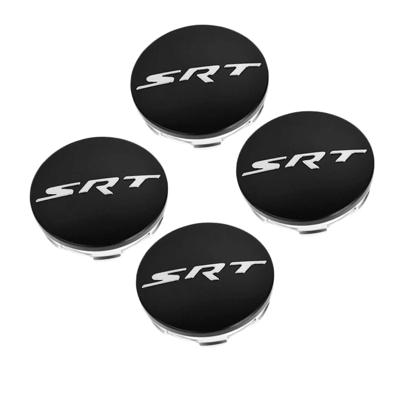 BLACK DODGE CHARGER CHALLENGER DURANGO JEEP GRAND CEROKEE SRT SATIN CENTER WHEEL CAPS - Image 4