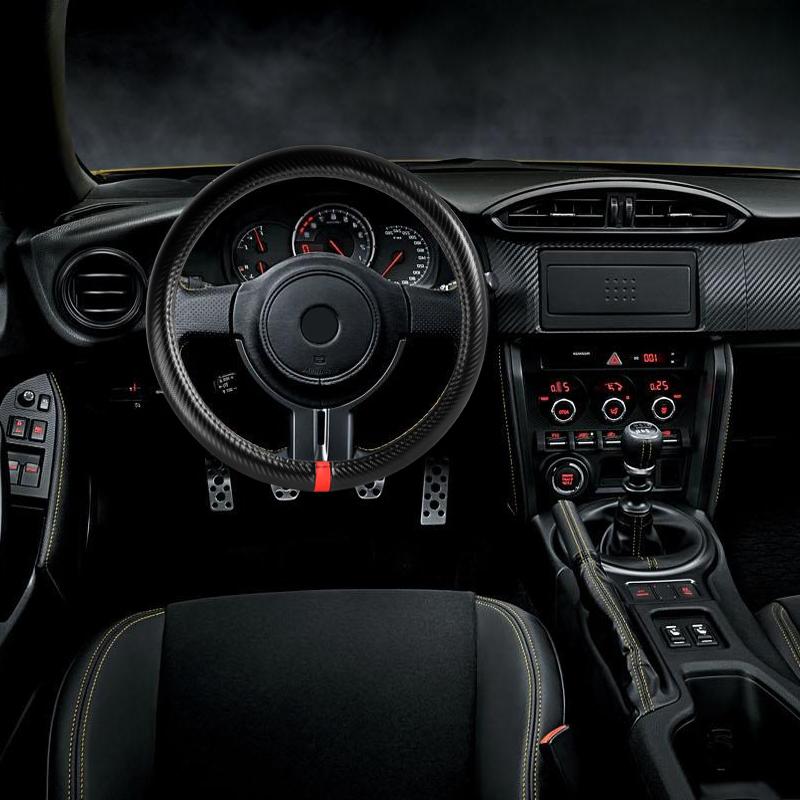 SRT Hellcat Set of Car 15" Steering Wheel Cover Carbon Fiber Style Leather DODGE with Seat Belt Covers - Image 10