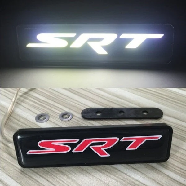 SRT LED Light Front Grille Emblem Decal Badge For Dodge Ram Challenge Charger - Image 3