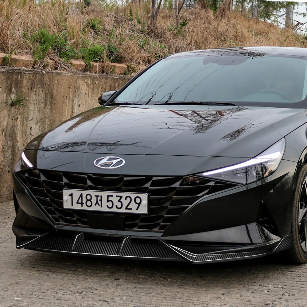 ST-Style For 2021-2023 Hyundai Elantra N-Line Front Bumper Body Splitter Spoiler Lip 3PCS -Real Carbon Fiber - Image 5