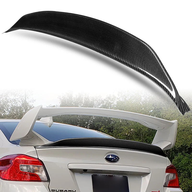 ST-Style Rear Trunk Lip Duckbill Spoiler Wing For 2015-2021 Subaru WRX STI Sedan -Real Carbon Fiber - Image 5