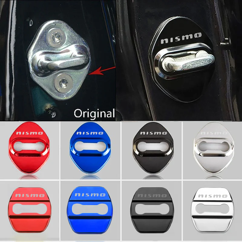 Stainless Steel Blue Door Lock Door Striker Cover for NISMO - Image 3