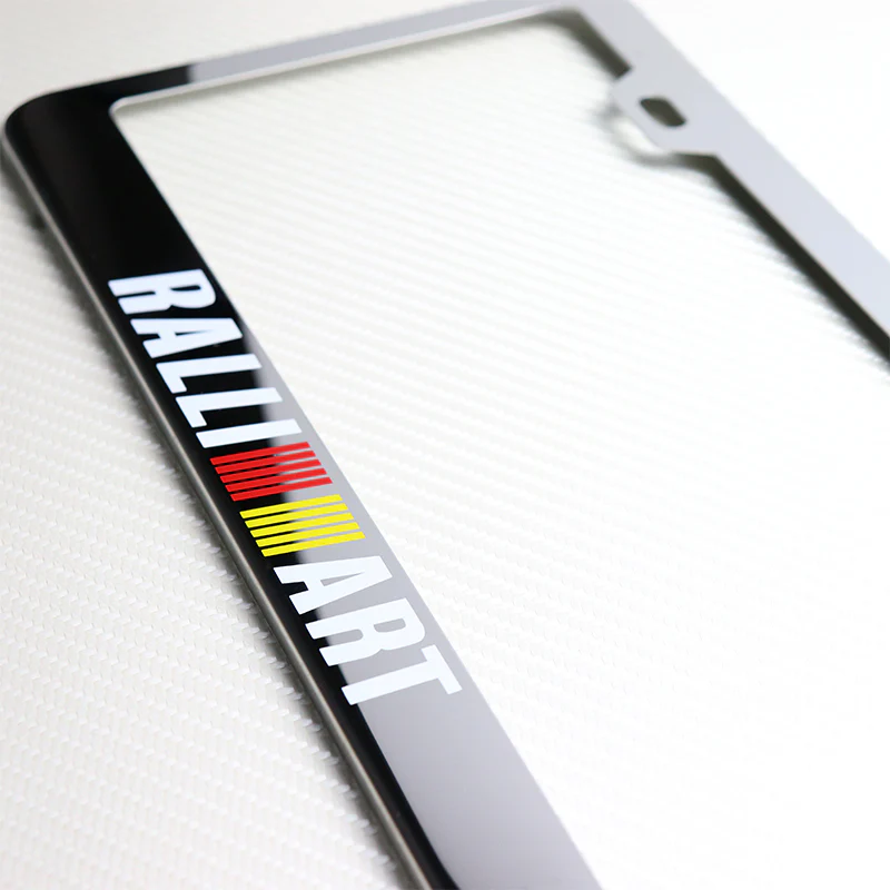 Mitsubishi Ralliart Chrome Stainless Steel License Plate Frame with Caps & Bolts - Image 2