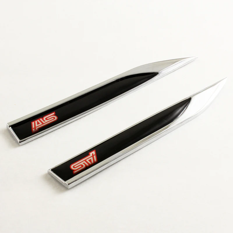 STi Black 3D Metal Emblem Sticker 2 pcs - Image 2