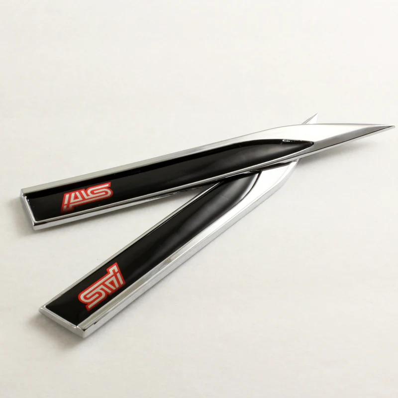 STi Black 3D Metal Emblem Sticker 2 pcs - Image 4