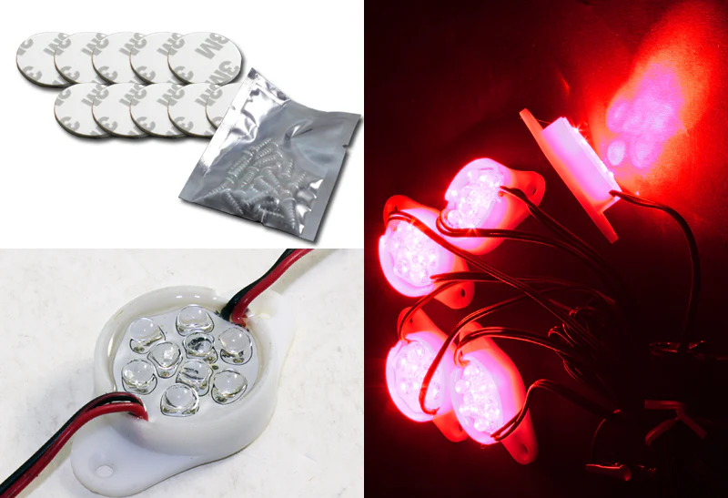 STP Style 90-LED Universal Under Car Underglow & Puddle Lighting Kit – Red - Image 2