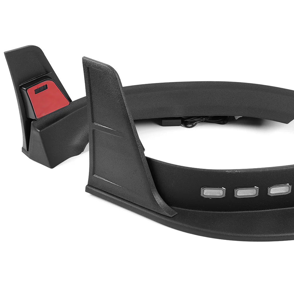 STP Style For 2013-2018 Ram 1500 / 2019-2024 Ram 1500 Classic Front Bumper Lip Spoiler Splitter With LED Sequential Light -Unpainted Black - Image 3