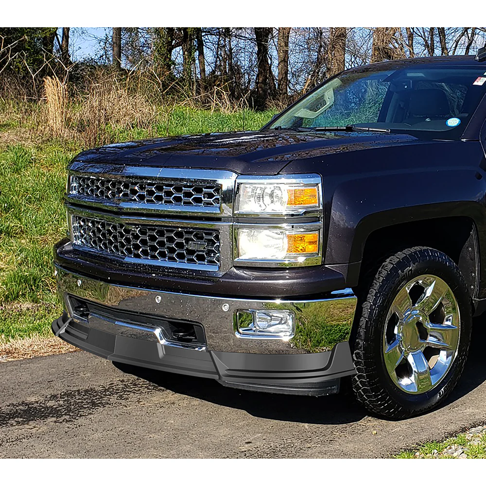 STP-Style For 2014-2015 Chevrolet Chevy Silverado 1500 Front Bumper Lower Lip Splitter -Unpainted Matte Black - Image 6
