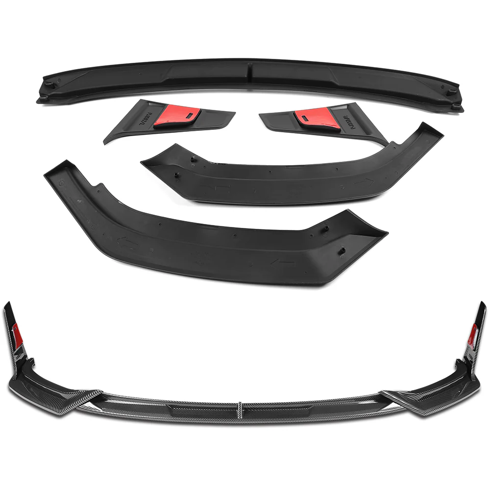 STP-Style For 2014-2017 Infiniti Q50 Luxe / Base Front Bumper Lip -Carbon Fiber Look - Image 2