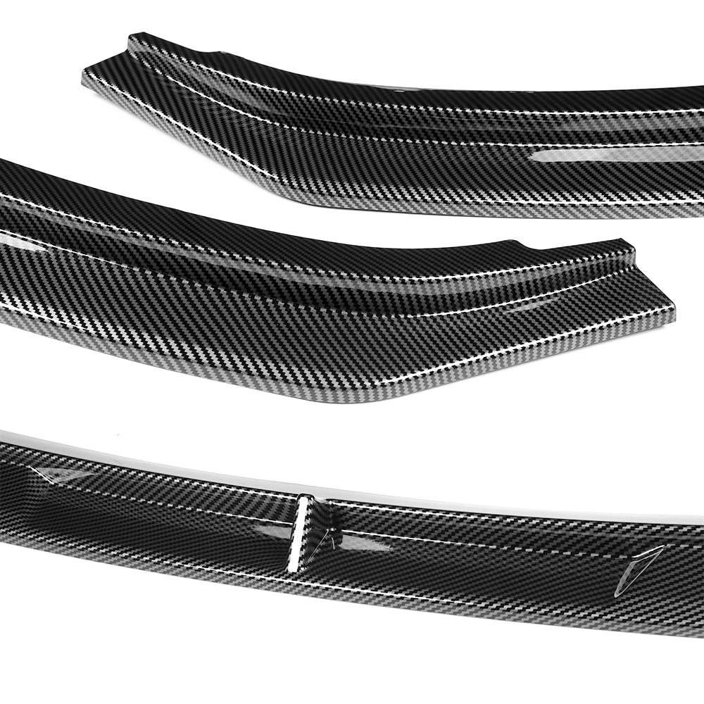 STP-Style For 2014-2017 Infiniti Q50 Luxe / Base Front Bumper Lip -Carbon Fiber Look - Image 3