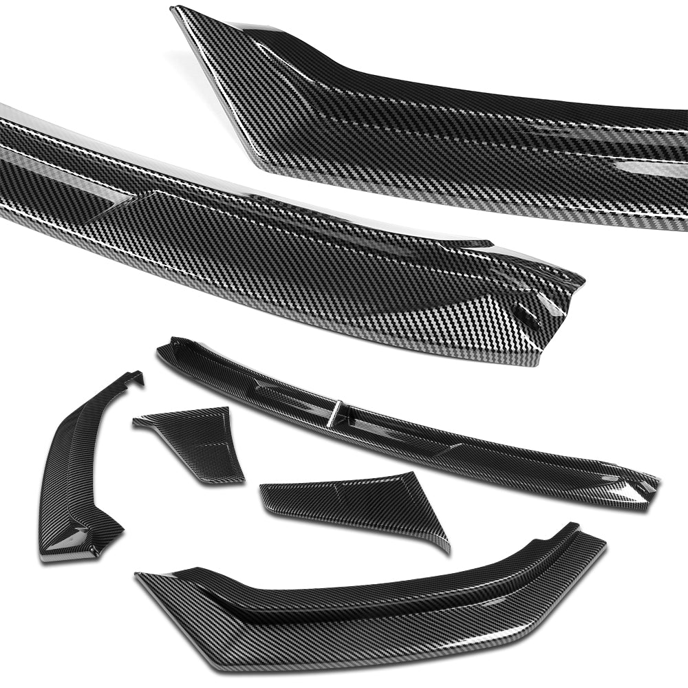 STP-Style For 2014-2017 Infiniti Q50 Luxe / Base Front Bumper Lip -Carbon Fiber Look - Image 4