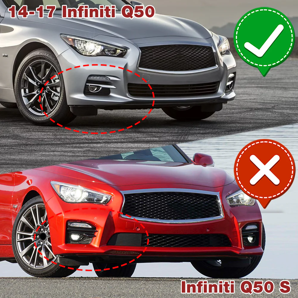 STP-Style For 2014-2017 Infiniti Q50 Luxe / Base Front Bumper Lip -Carbon Fiber Look - Image 9