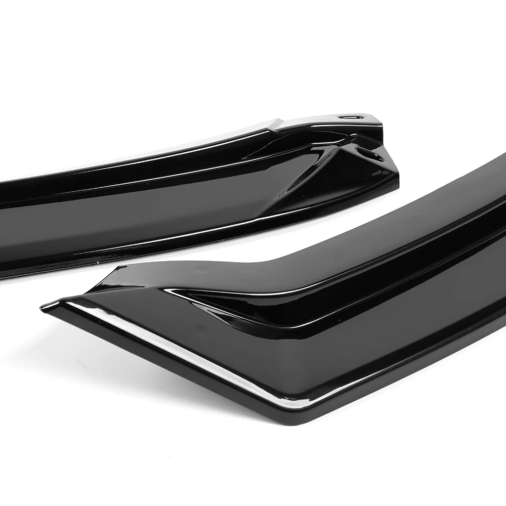 STP-Style For 2014-2017 Infiniti Q50 Luxe / Base Front Bumper Lip -Painted Black - Image 2