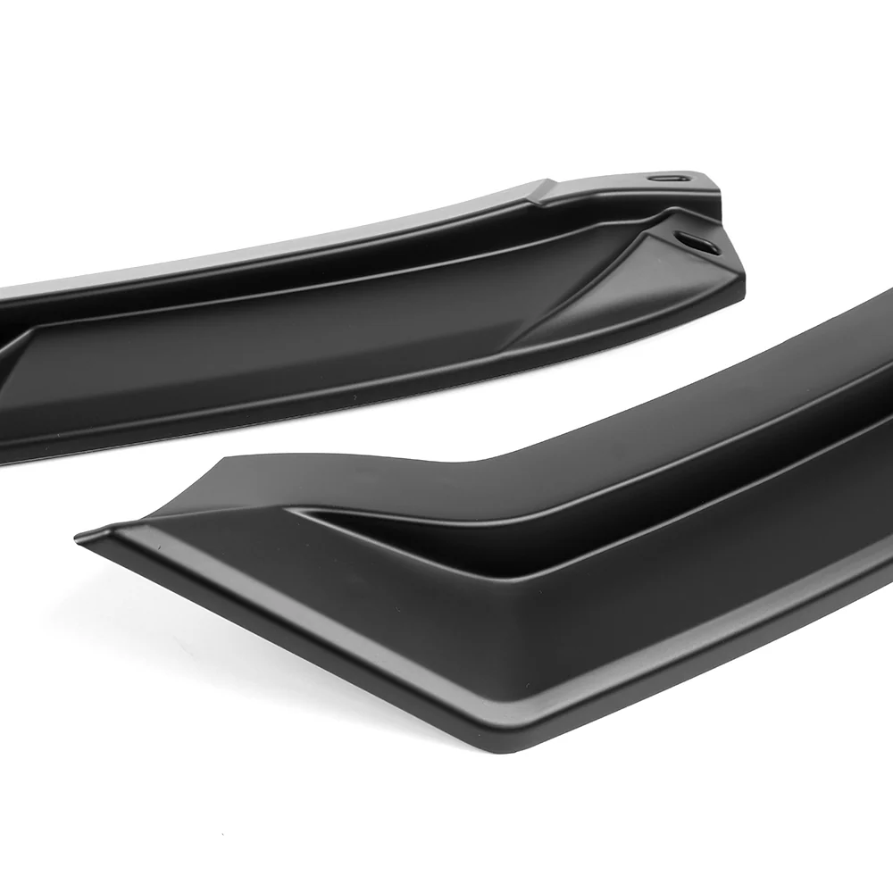 STP-Style For 2014-2017 Infiniti Q50 Luxe / Base Front Bumper Lip -Unpainted Matte Black - Image 2