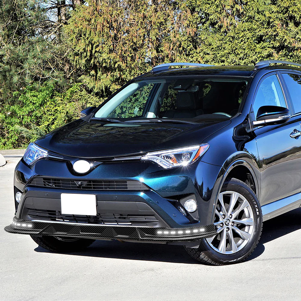 STP-Style For 2016 2017 2018 Toyota RAV4 Front Bumper Lower Lip Splitter With LED Sequential Light -Carbon Fiber Look - Image 11