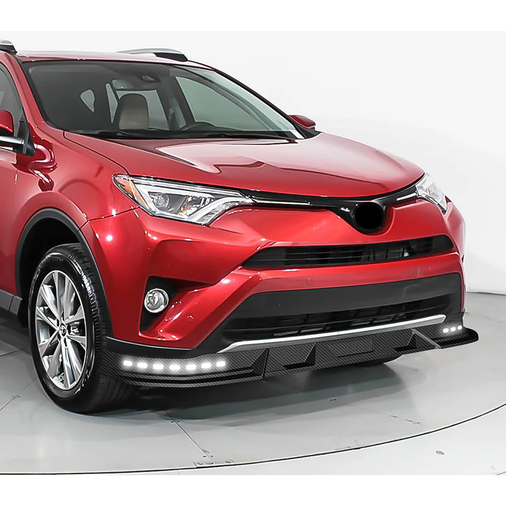 STP-Style For 2016 2017 2018 Toyota RAV4 Front Bumper Lower Lip Splitter With LED Sequential Light -Carbon Fiber Look - Image 12