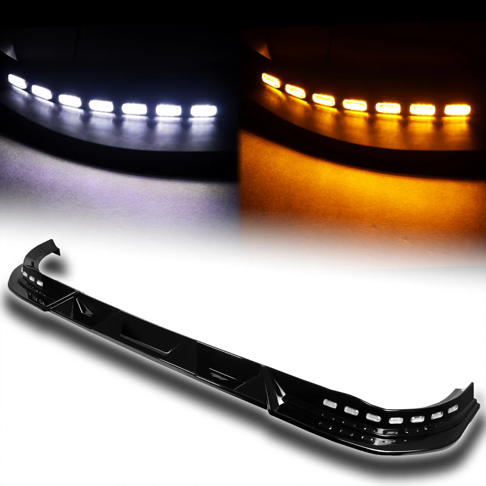 STP-Style For 2016 2017 2018 Toyota RAV4 Front Bumper Lower Lip Splitter With LED Sequential Light -Painted Black - Image 3