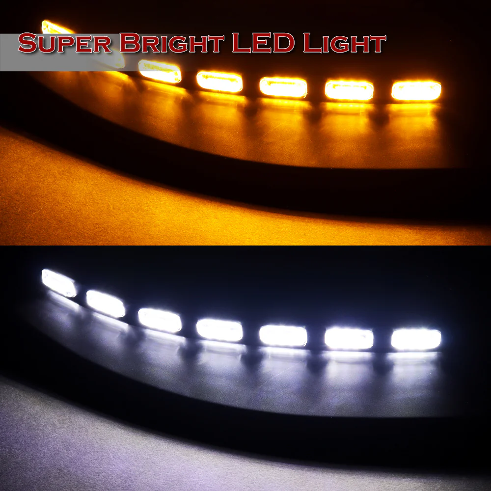 STP-Style For 2016 2017 2018 Toyota RAV4 Front Bumper Lower Lip Splitter With LED Sequential Light -Painted Black - Image 4