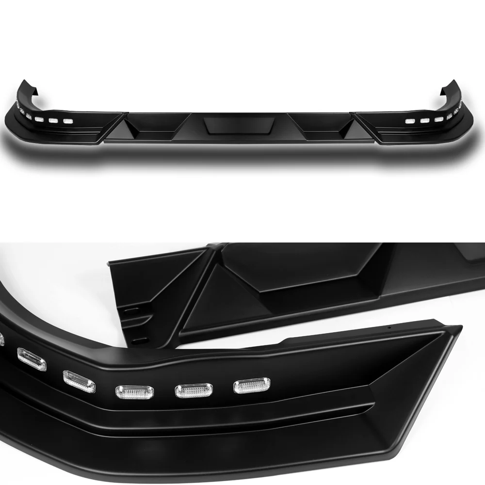 STP-Style For 2016 2017 2018 Toyota RAV4 Front Bumper Lower Lip Splitter With LED Sequential Light -Unpainted Matte Black - Image 2