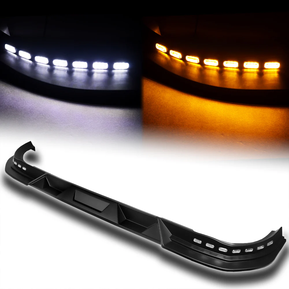 STP-Style For 2016 2017 2018 Toyota RAV4 Front Bumper Lower Lip Splitter With LED Sequential Light -Unpainted Matte Black - Image 3